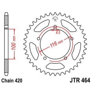 Corona JT 464 de acero con 49 dientes