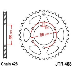 Corona JT 468 de acero con 36 dientes