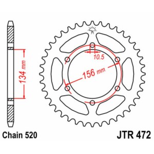 Corona JT SPROCKETS acero estándar 472 - Paso 520