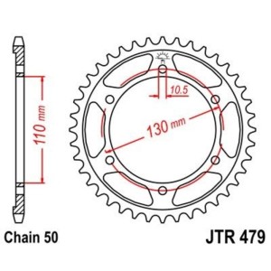 Corona JT SPROCKETS de zinc negro 479 - 530