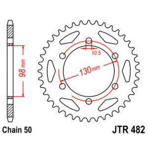 Corona JT SPROCKETS acero estándar 482 - Paso 530