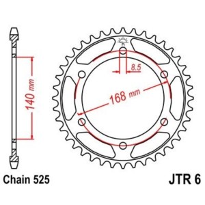 Corona JT 6 de zinc negro con 42 dientes