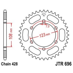 Corona JT 696 de acero con 49 dientes