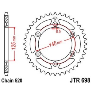 Corona JT 698 de acero con 41 dientes