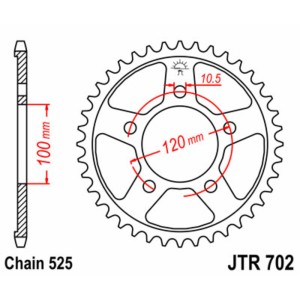 Corona JT SPROCKETS acero estándar 702 - Paso 525