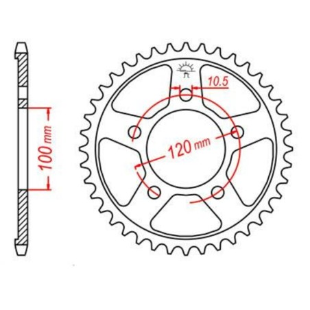 Corona JT SPROCKETS acero estándar 702 - Paso 525