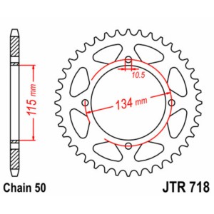 Corona JT SPROCKETS acero estándar 718 - Paso 530