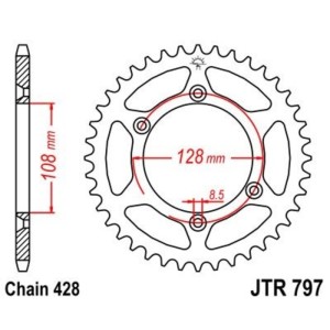 Corona JT 797 de acero con 57 dientes