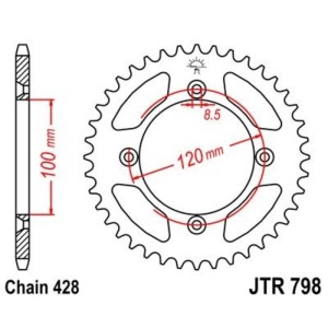 Corona JT 798 de acero con 44 dientes