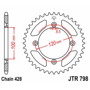 Corona JT 798 de acero con 48 dientes