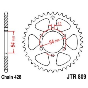 Corona JT 809 de acero con 51 dientes
