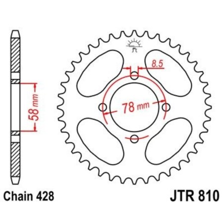 Corona JT 810 de acero con 43 dientes