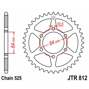 Corona JT SPROCKETS acero estándar 812 - Paso 525