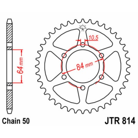 Corona JT 814 de acero con 42 dientes