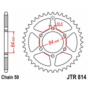 Corona JT SPROCKETS acero estándar 814 - Paso 530
