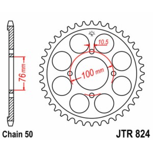 Corona JT 824 de acero con 46 dientes
