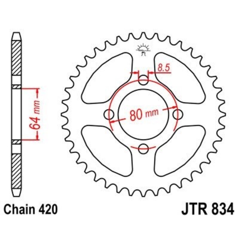 Corona JT 834 de acero con 41 dientes