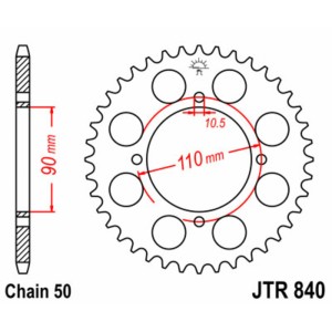 Corona JT SPROCKETS acero estándar 840 - Paso 530