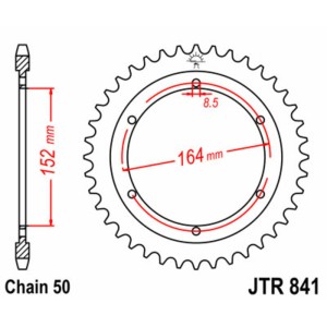 Corona JT SPROCKETS acero estándar 841 - Paso 530