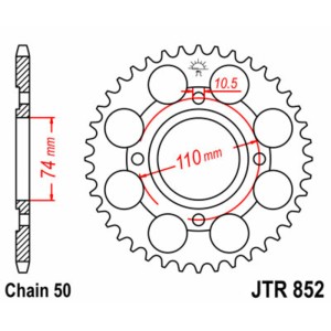 Corona JT 852 de acero con 41 dientes