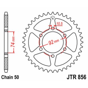Corona JT SPROCKETS acero estándar 856 - Paso 530