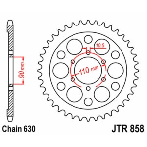 Corona JT 858 de acero con 35 dientes