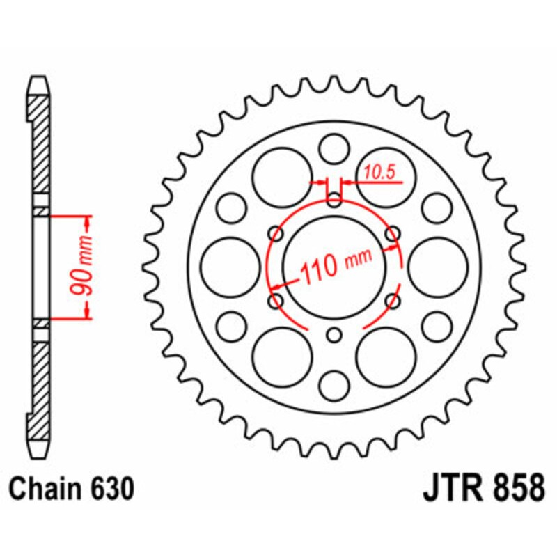 Corona JT 858 de acero con 35 dientes