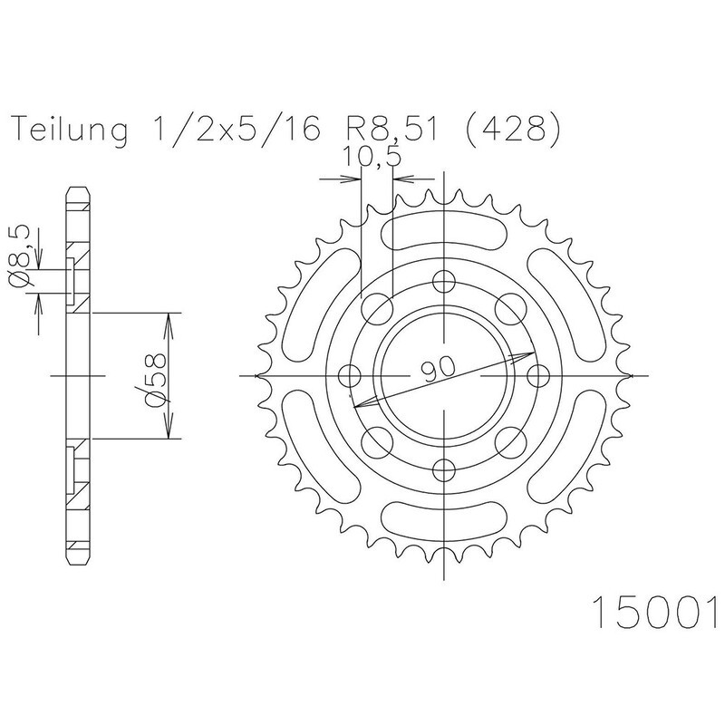 Corona ESJOT Acero 50-15001 36 dientes