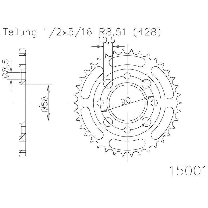 Corona ESJOT Acero 50-15001 41 dientes
