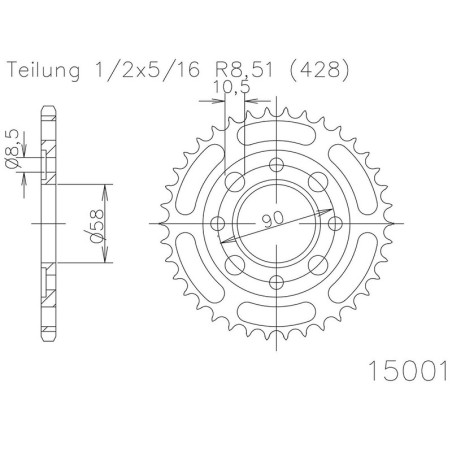 Corona ESJOT Acero 50-15001 41 dientes
