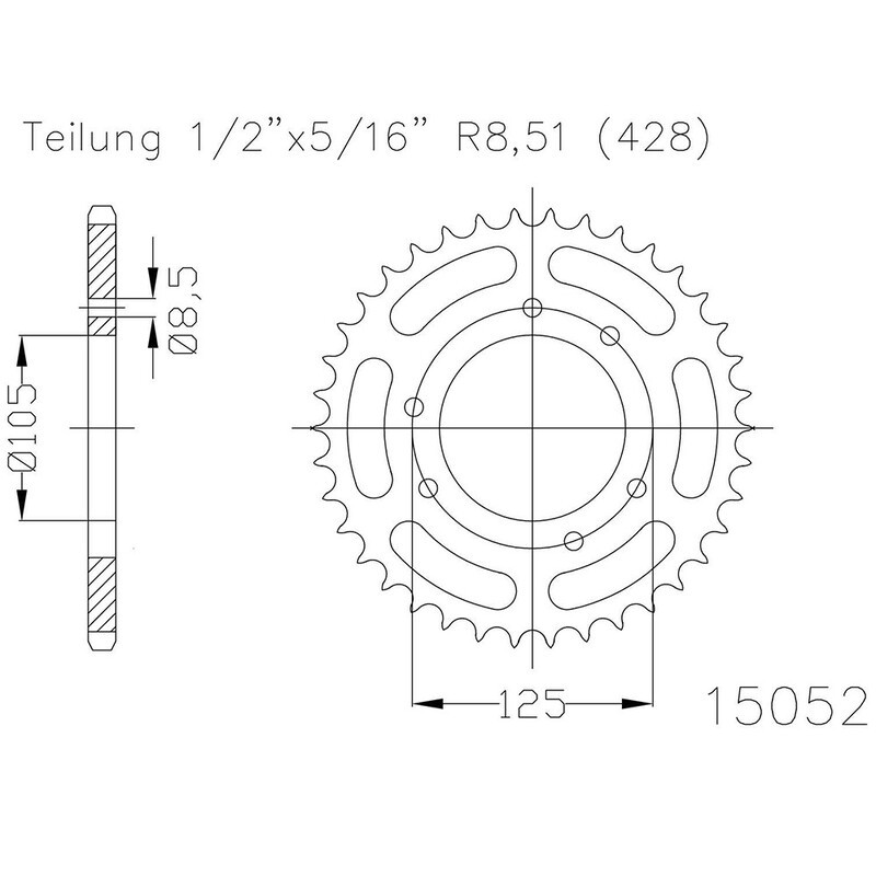 Corona ESJOT Acero 50-15052 54 dientes
