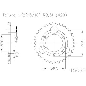 Corona ESJOT Acero 50-15065 28 dientes