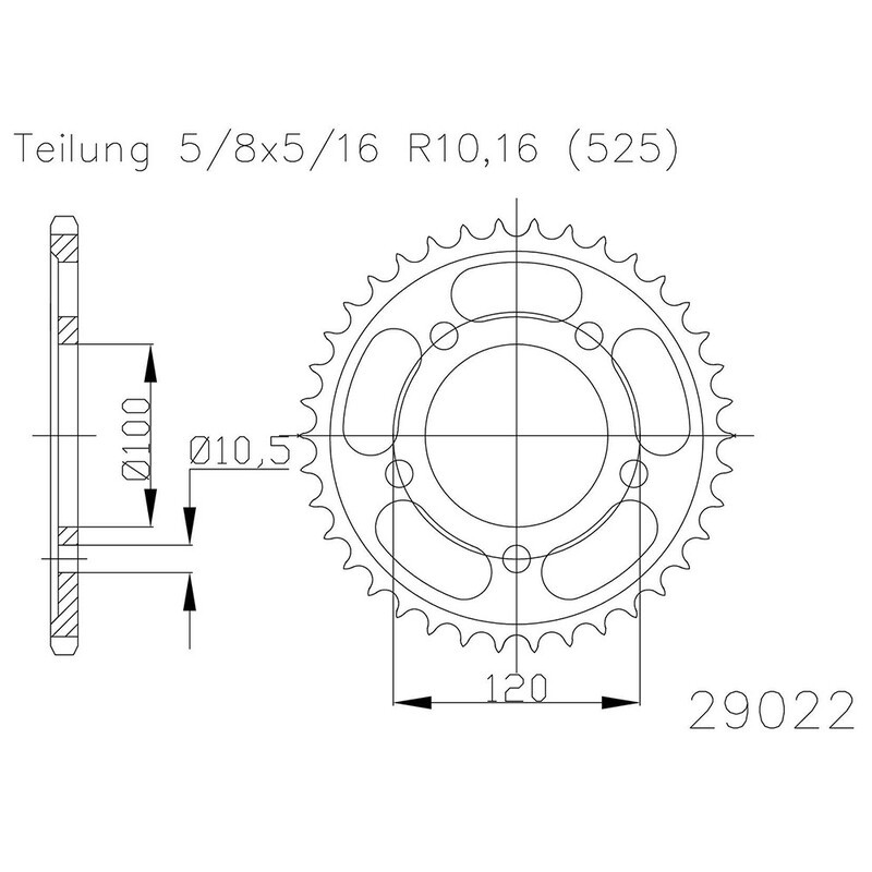 Corona ESJOT Acero 50-29022 43 dientes