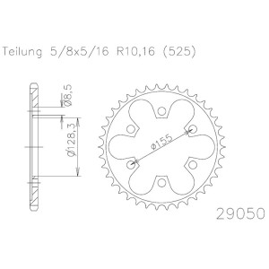 Corona ESJOT Acero 50-29050 38 dientes