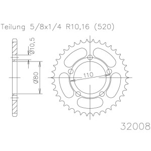 Corona ESJOT Acero 50-32008 36 dientes