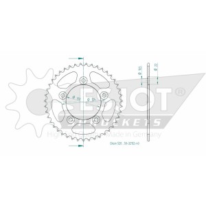 Corona ESJOT acero 50-32152 43 dientes