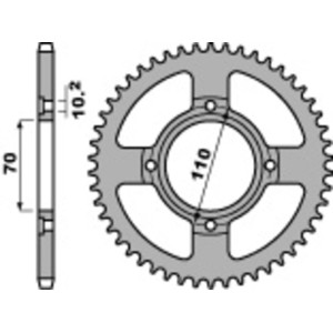 Corona PBR acero C45 estándar 248 - 520
