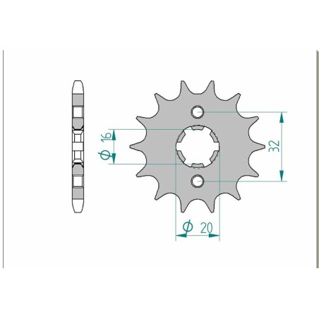 Piñón AFAM acero estándar 21208 - Paso 428