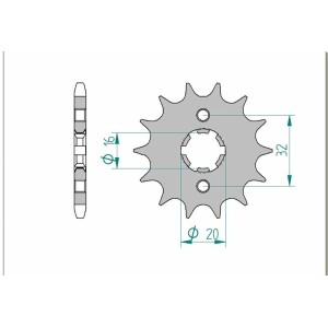 Piñón AFAM acero estándar 21208 - Paso 428