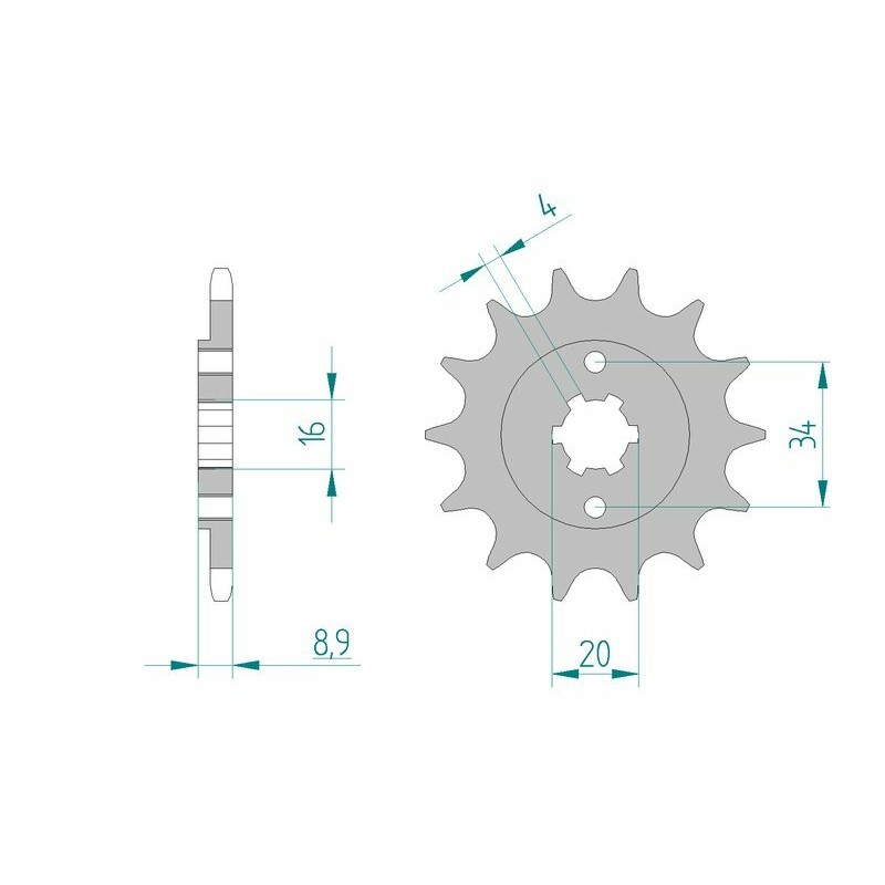 Piñón AFAM acero estándar 21300 - Paso 520