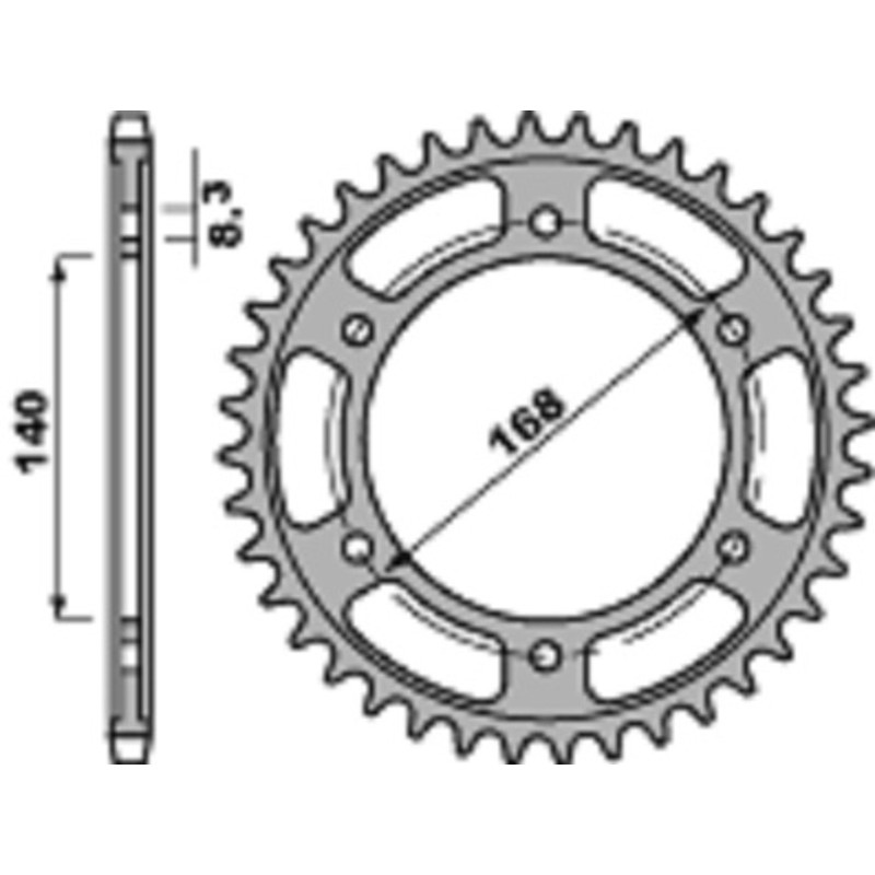 Corona PBR acero C45 estándar 4550 - 525