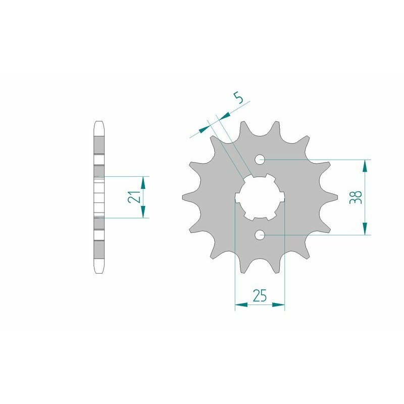 Piñón AFAM acero estándar 21308 - Paso 520