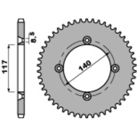 Corona PBR acero C45 estándar 831 - 428