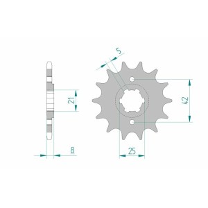 Piñón AFAM acero estándar 21502 - Paso 520