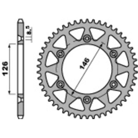 Corona PBR acero C45 estándar 808 - 520
