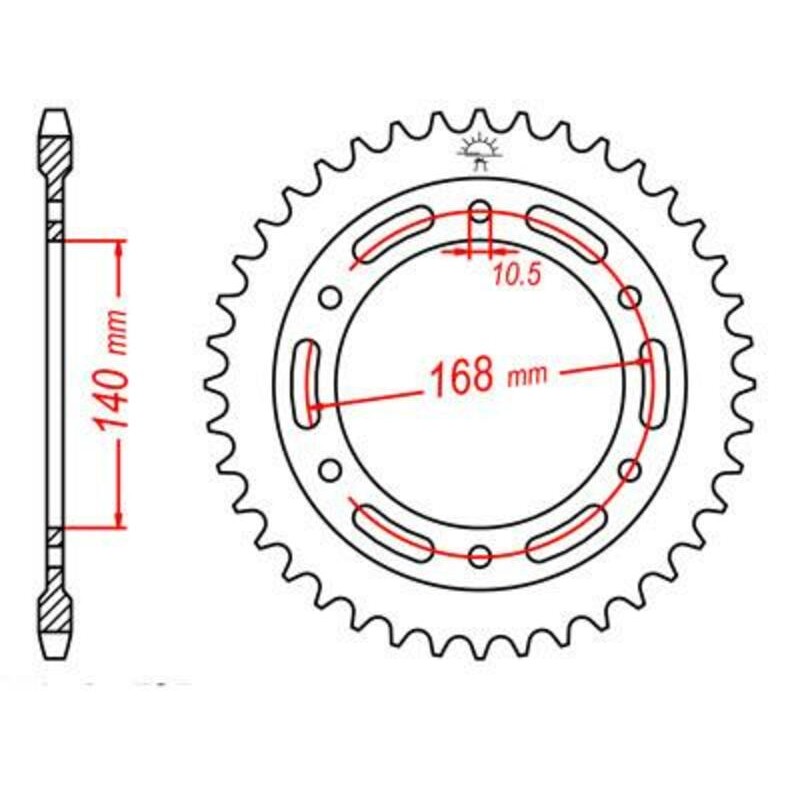 Corona JT SPROCKETS acero estándar 3 - Paso 525
