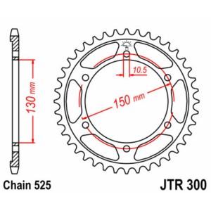 Corona JT SPROCKETS acero estándar 300 - Paso 525