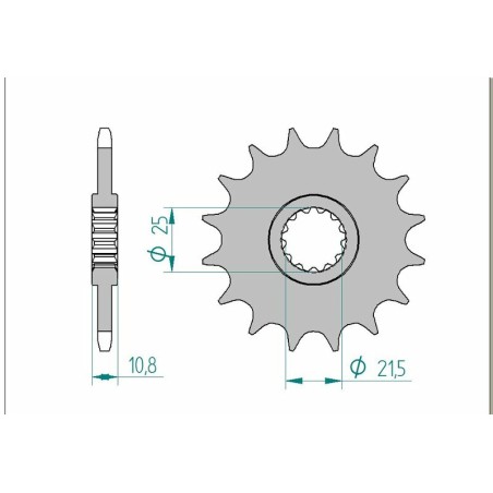 Piñón AFAM acero estándar 1512 - Paso 520