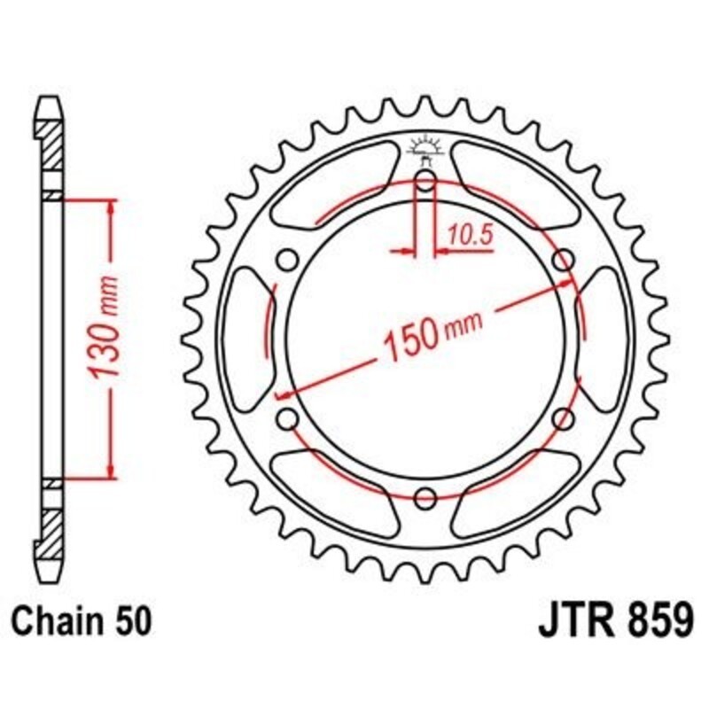 Corona JT 859 de acero con 42 dientes