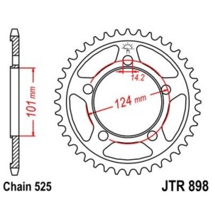 Corona JT 898 de acero con 37 dientes